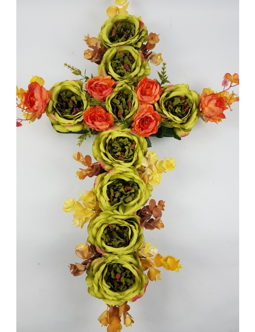 Decoratiune cruce-flori artificiale F99